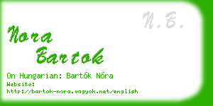 nora bartok business card